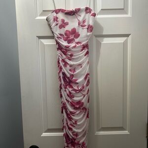 B Darlin Dress with Pink Floral Design